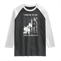 Patriotic Memorial Day Raglan Shirt We Stand For the Flag We Kneel For The Fallen US Patriots