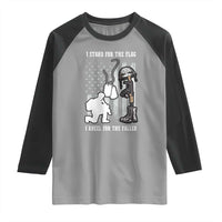 Patriotic Memorial Day Raglan Shirt We Stand For the Flag We Kneel For The Fallen US Patriots