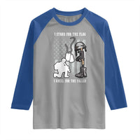 Patriotic Memorial Day Raglan Shirt We Stand For the Flag We Kneel For The Fallen US Patriots