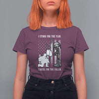 Patriotic Memorial Day T Shirt For Women We Stand For the Flag We Kneel For The Fallen US Patriots