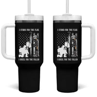 Patriotic Memorial Day Tumbler With Handle We Stand For the Flag We Kneel For The Fallen US Patriots