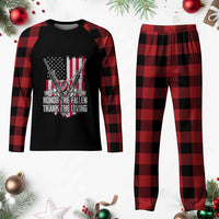 Patriotic Memorial Day Plaid Pajama Set Honor The Fallen Thank The Living Memorial Day Veterans Day - Wonder Print Shop