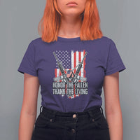 Patriotic Memorial Day T Shirt For Women Honor The Fallen Thank The Living Memorial Day Veterans Day