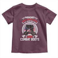 Patriotic Military Veteran Toddler T Shirt Heroes Don't Wear Capes They Wear Dog Tags And Combat Boots