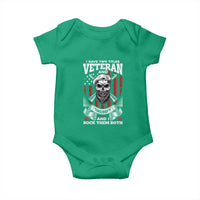 Funny Patriotic Military Veteran Baby Onesie I Have Two Titles Veteran And Grumpy US Military Pride