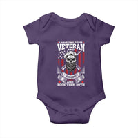 Funny Patriotic Military Veteran Baby Onesie I Have Two Titles Veteran And Grumpy US Military Pride