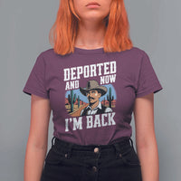 Funny Mexican Cowboy T Shirt For Women Now I'm Back Retro Vintage Desert