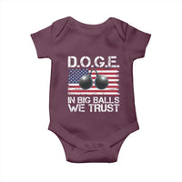 Funny D.O.G.E Patriotic 2025 Baby Onesie In Big Balls We Trust American Flag