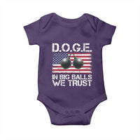 Funny D.O.G.E Patriotic 2025 Baby Onesie In Big Balls We Trust American Flag