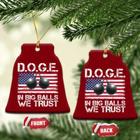 Funny D.O.G.E Patriotic 2025 Ceramic Ornament In Big Balls We Trust American Flag - Wonder Print Shop