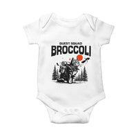 Quest Squad Broccoli Cat Baby Onesie Funny Hiking Adventure Cute Camping Feline