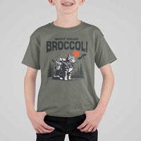 Quest Squad Broccoli Cat T Shirt For Kid Funny Hiking Adventure Cute Camping Feline