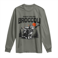 Quest Squad Broccoli Cat Long Sleeve Shirt Funny Hiking Adventure Cute Camping Feline