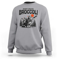 Quest Squad Broccoli Cat Sweatshirt Funny Hiking Adventure Cute Camping Feline