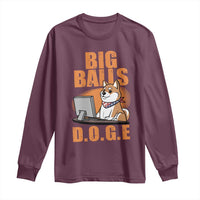 Funny Big Balls D.O.G.E Long Sleeve Shirt DOGE Shiba