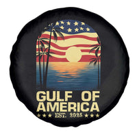 Gulf Of America Spare Tire Cover Est 2025 American Flag Retro