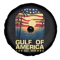 Gulf Of America Spare Tire Cover Est 2025 American Flag Retro