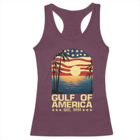 Gulf Of America Racerback Tank Top Est 2025 American Flag Retro