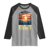 Gulf Of America Raglan Shirt Est 2025 American Flag Retro