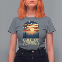 Gulf Of America T Shirt For Women Est 2025 American Flag Retro