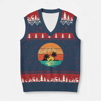 Gulf Of Mexico V-Neck Knit Sweater Vest Forever Beach Palms Summer Vacation - Wonder Print Shop