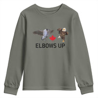 Elbows Up Youth Sweatshirt Canada Goose Vs Eagle Maple Leaf TS02