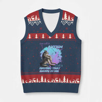 Funny Autistic Alpha Wolf Meme V-Neck Knit Sweater Vest You Call It Autism I Call It Having That Dawg In Me - Wonder Print Shop
