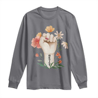 Empowered Women Long Sleeve Shirt Resist Raised Fist Retro Boho