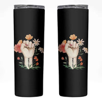 Empowered Women Skinny Tumbler Resist Raised Fist Retro Boho