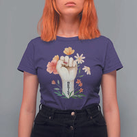 Empowered Women T Shirt For Women Resist Raised Fist Retro Boho