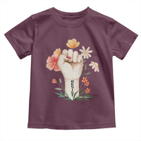 Empowered Women Toddler T Shirt Resist Raised Fist Retro Boho