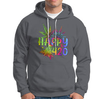 Happy 420 Hoodie Happy 420 Day Cannabis Weed Marijuana Leaf Lovers Men Women - Wonder Print Shop