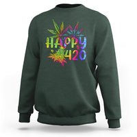 Happy 420 Sweatshirt Happy 420 Day Cannabis Weed Marijuana Leaf Lovers Men Women - Wonder Print Shop