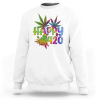 Happy 420 Sweatshirt Happy 420 Day Cannabis Weed Marijuana Leaf Lovers Men Women - Wonder Print Shop