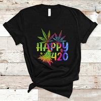 Happy 420 T Shirt Happy 420 Day Cannabis Weed Marijuana Leaf Lovers Men Women - Wonder Print Shop