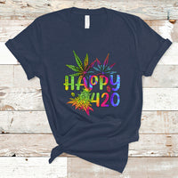 Happy 420 T Shirt Happy 420 Day Cannabis Weed Marijuana Leaf Lovers Men Women - Wonder Print Shop