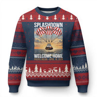 2026 Lunar Mission Splashdown Welcome Home Ugly Christmas Sweater Pacific Ocean April 10 Vintage Capsule Recovery Graphic
