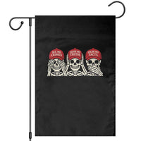 See No Crimes Hear No Truth Speak No Facts Skeletons Garden Flag Political Satire Three Wise Monkeys Graphic