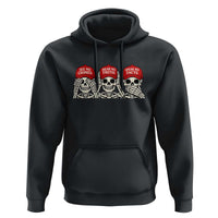 See No Crimes Hear No Truth Speak No Facts Skeletons Hoodie Political Satire Three Wise Monkeys Graphic
