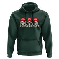 See No Crimes Hear No Truth Speak No Facts Skeletons Hoodie Political Satire Three Wise Monkeys Graphic