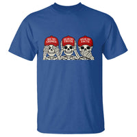 See No Crimes Hear No Truth Speak No Facts Skeletons T Shirt Political Satire Three Wise Monkeys Graphic