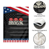 See No Crimes Hear No Truth Speak No Facts Skeletons Garden Flag Political Satire Three Wise Monkeys Graphic