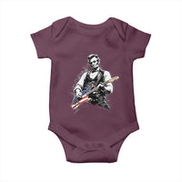 Rockin Abe Abraham Lincoln Playing Electric Guitar Baby Onesie Patriotic Music Rocker Mashup 4th of July Celebration
