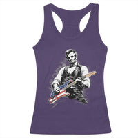 Rockin Abe Abraham Lincoln Playing Electric Guitar Racerback Tank Top Patriotic Music Rocker Mashup 4th of July Celebration