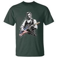 Rockin Abe Abraham Lincoln Playing Electric Guitar T Shirt Patriotic Music Rocker Mashup 4th of July Celebration
