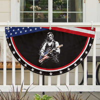 Rockin Abe Abraham Lincoln Playing Electric Guitar Patriotic Fan Flag Music Rocker Mashup 4th of July Celebration