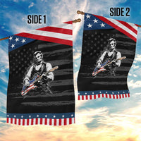 Rockin Abe Abraham Lincoln Playing Electric Guitar Garden Flag Patriotic Music Rocker Mashup 4th of July Celebration