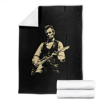 Vintage Rockin Abe Abraham Lincoln Playing Electric Guitar Throw Blanket Patriotic Music Rocker Mashup 4th of July Celebration