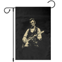 Vintage Rockin Abe Abraham Lincoln Playing Electric Guitar Garden Flag Patriotic Music Rocker Mashup 4th of July Celebration