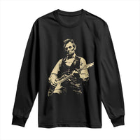 Vintage Rockin Abe Abraham Lincoln Playing Electric Guitar Long Sleeve Shirt Patriotic Music Rocker Mashup 4th of July Celebration